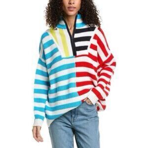 Staud Striped Mock Neck Sweater